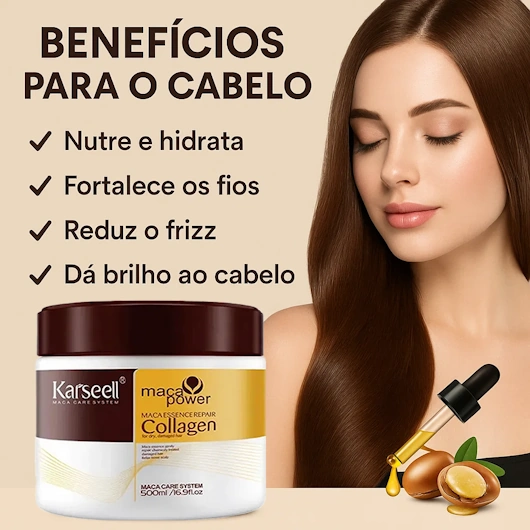 Karseell Colageno Benefícios Cabelo oleo Argan